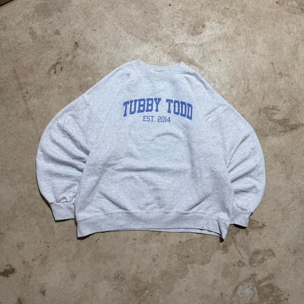 Tubby Todd Grey Heavy Cotton Boxy Crewneck Sweatshirt